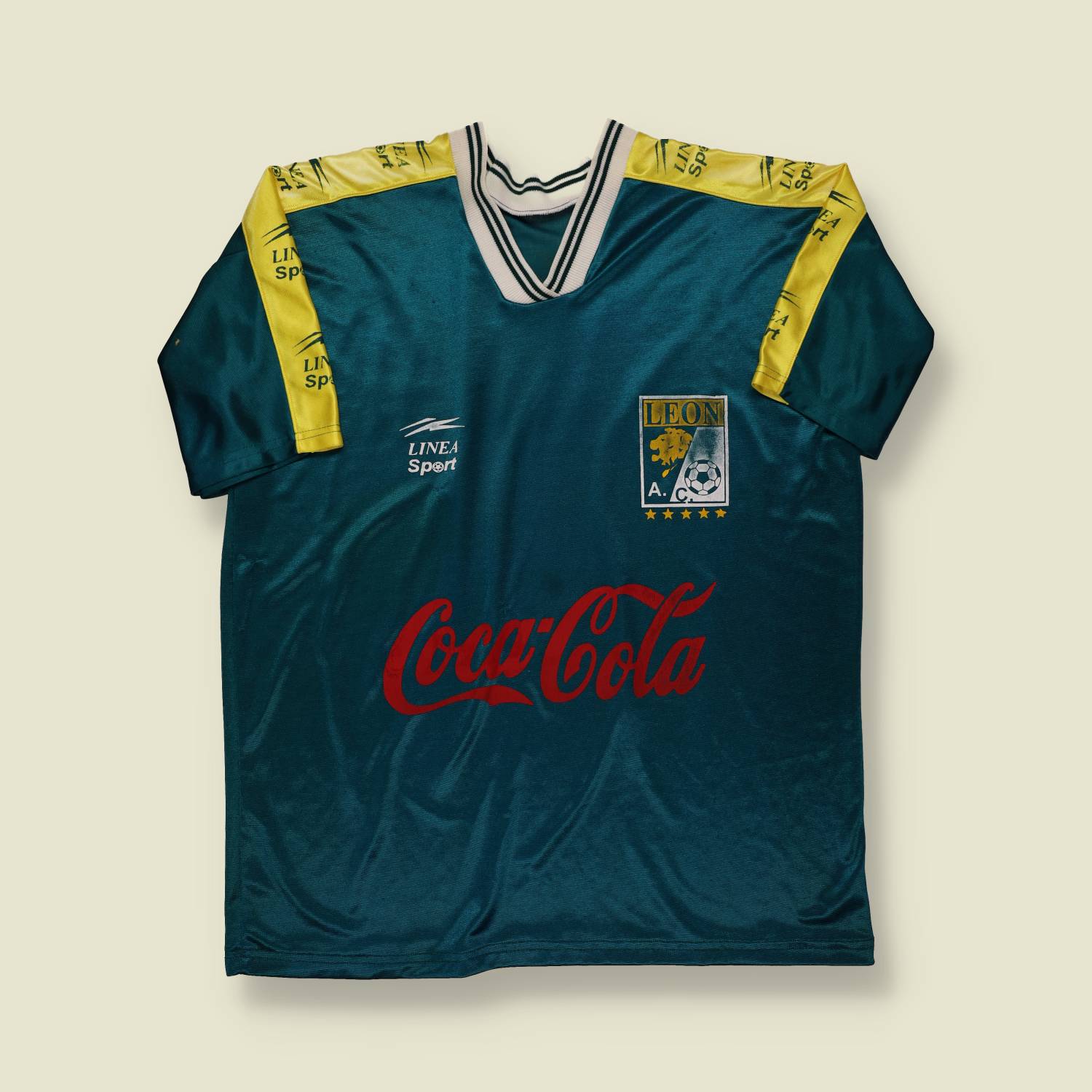 1990s Club León A.C. Linea Sport Coca-Cola / Sol Football Jersey - M