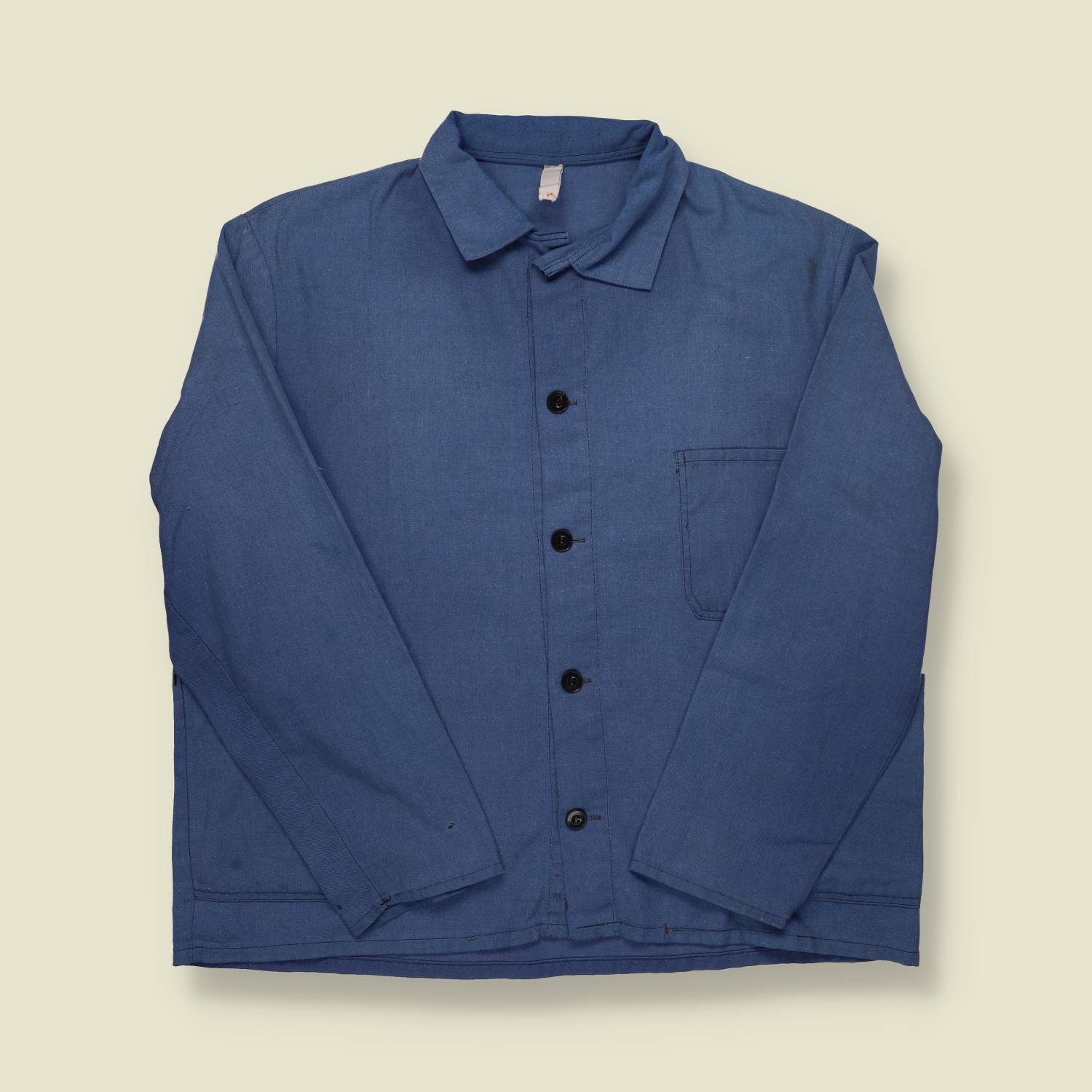 1980s French Blue Cotton Chore Jacket – L