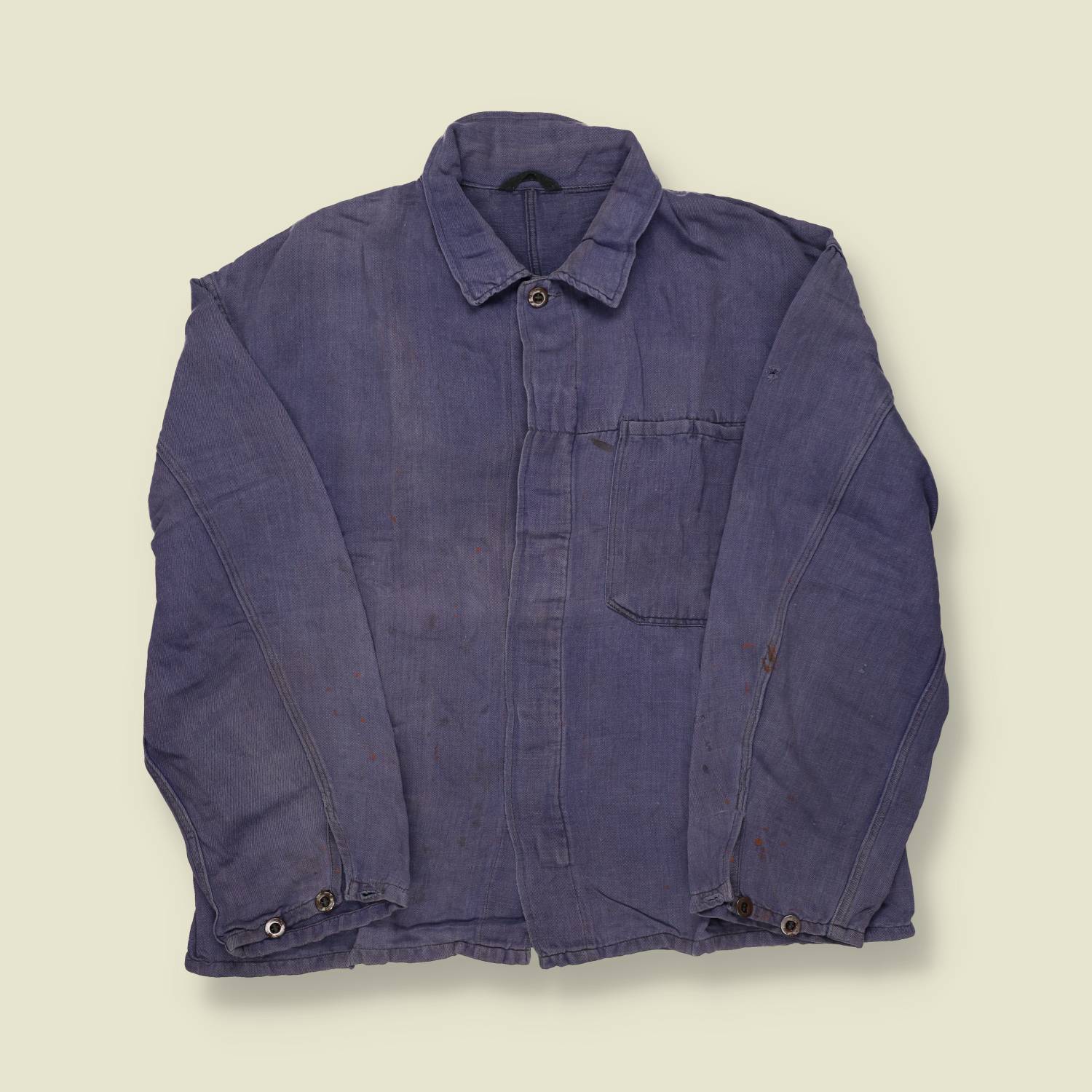 1980s French Indigo Work Jacket - M