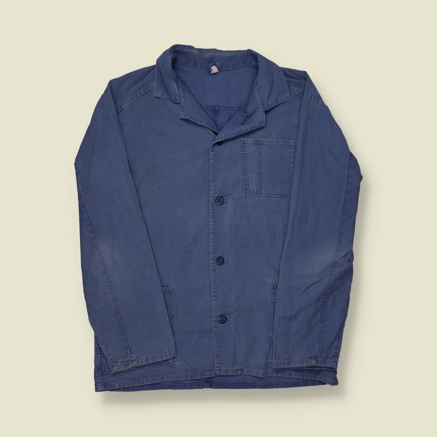 1980s French Blue Cotton Chore Jacket - L