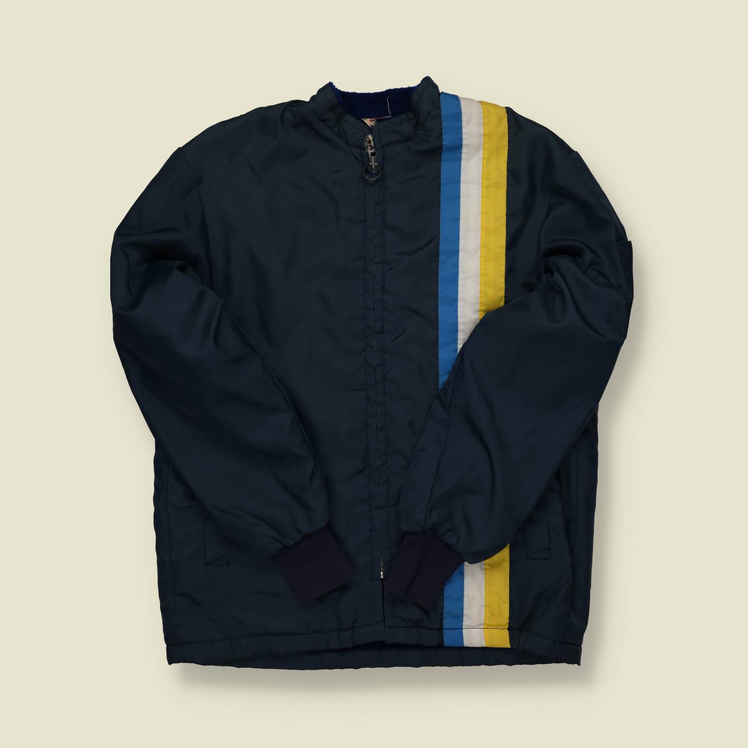 1970s Racing Stripe Nylon Jacket - M