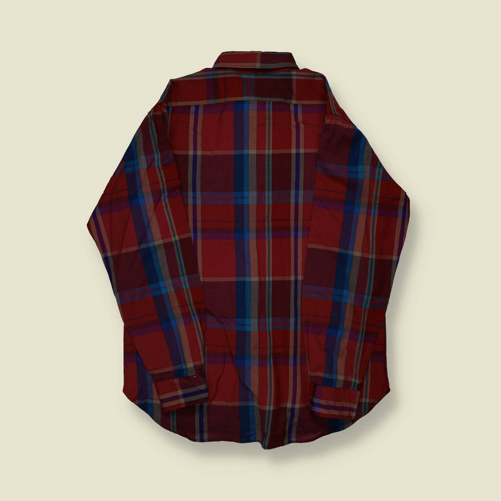 1970s Sir Pendleton Wool Shirt (Red & Blue Plaid) - L