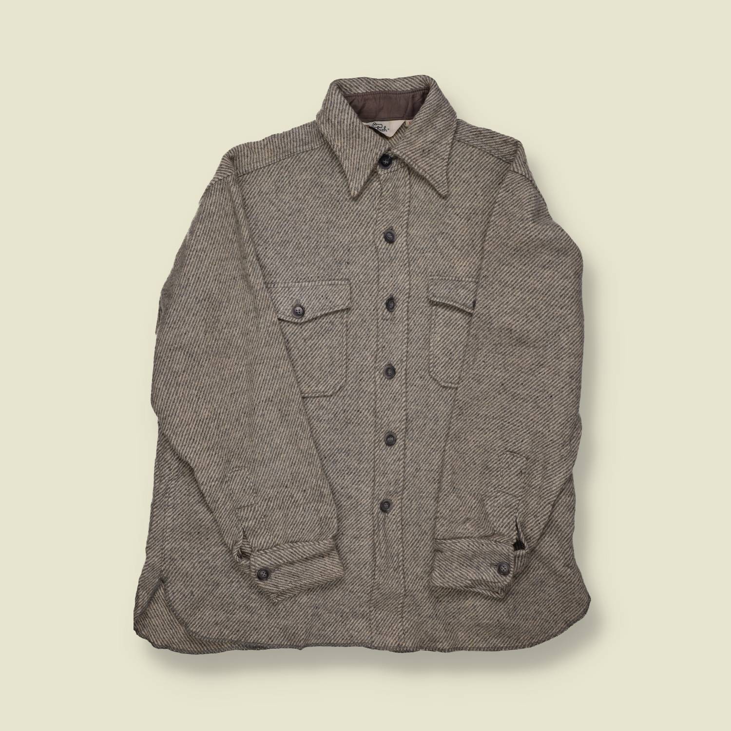 1970s Woolrich Wool Herringbone Overshirt - M