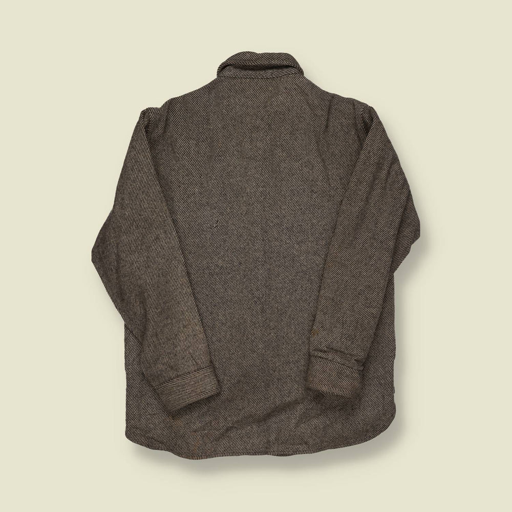 1970s Woolrich Wool Herringbone Overshirt (Dark Grey) - M
