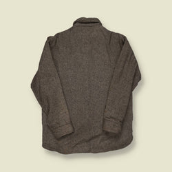 1970s Woolrich Wool Herringbone Overshirt (Dark Grey) - M