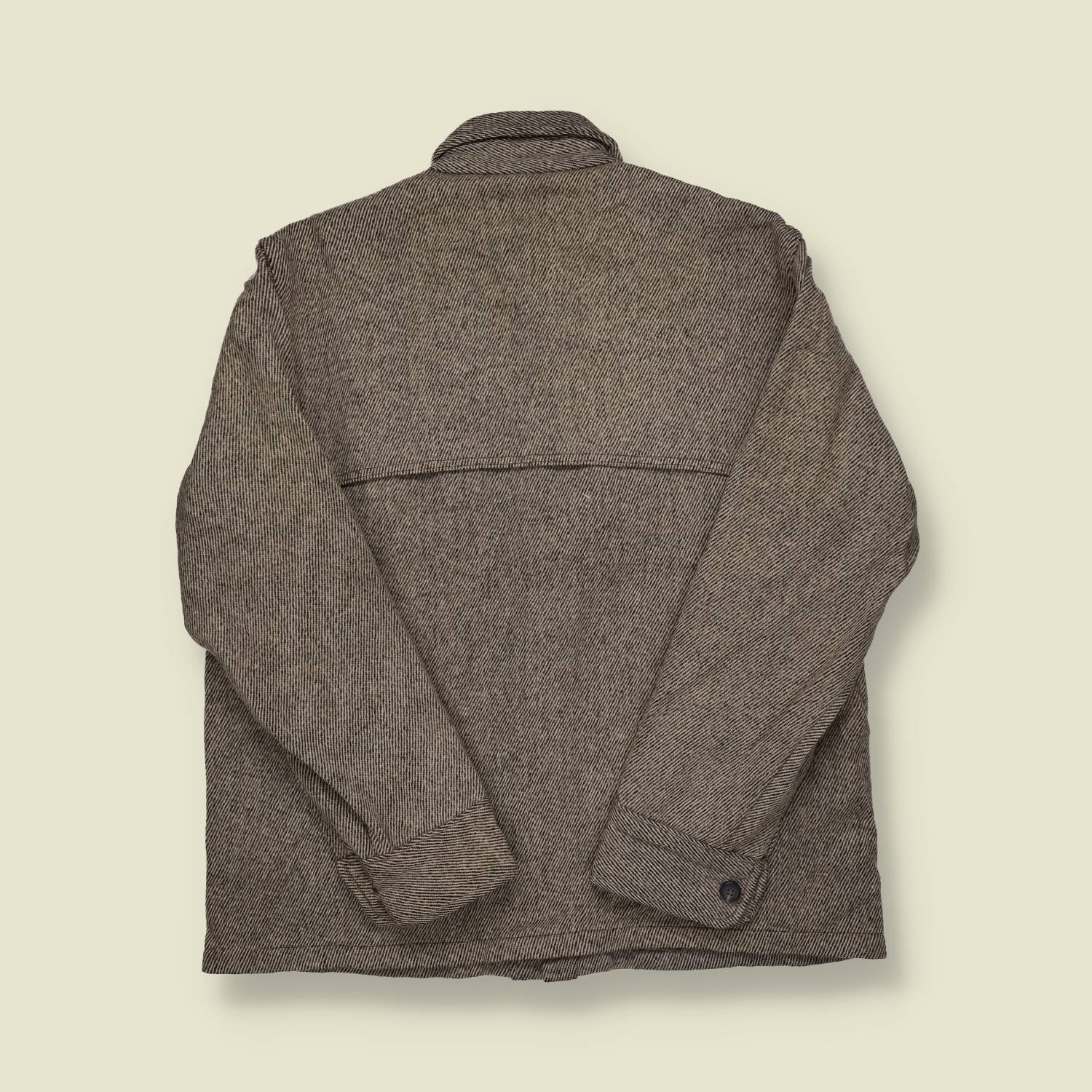 1970s Woolrich Wool Herringbone Overshirt (D-Pocket, Light Grey) - M/L
