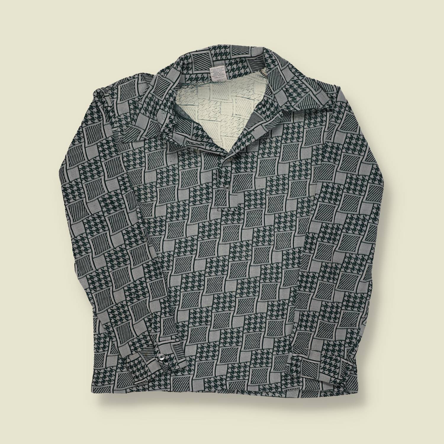 1970s Campus Geometric Polo Shirt - XS/S