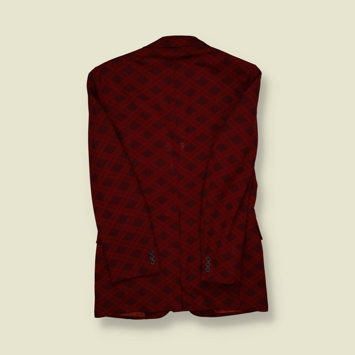 1970s Oak Hall Red Diamond Check Blazer - M