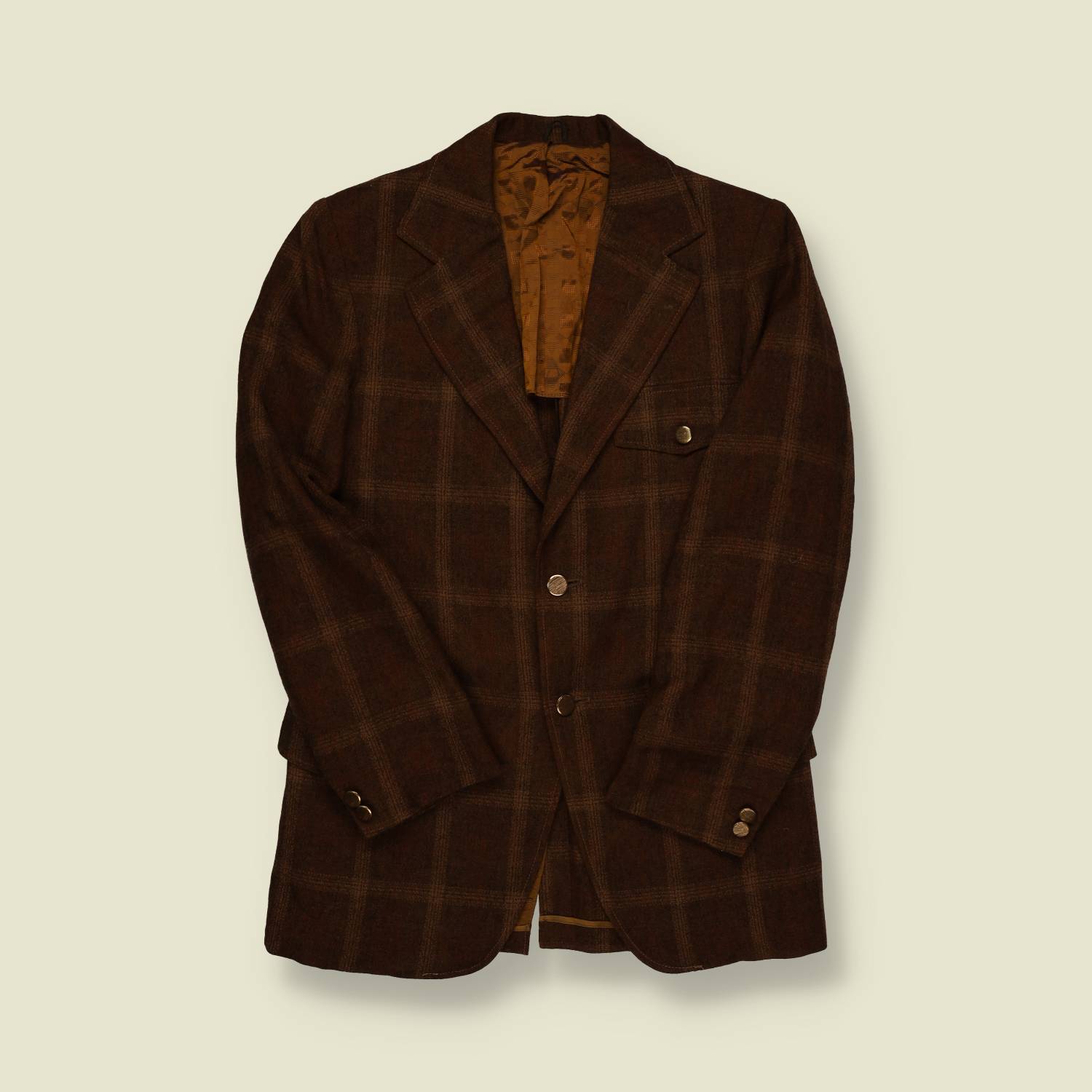 1960s Lee Wold Brown Check Blazer - S
