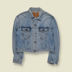1980s | Levi's | Orange Tab Short Denim Trucker Jacket | Light Blue - S