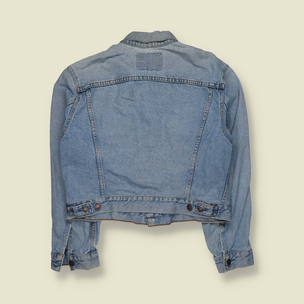 1980s | Levi's | Orange Tab Short Denim Trucker Jacket | Light Blue - S