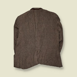 1970s | Harris Tweed | Wool Single-Breasted Tailored Blazer | Brown - 3XL