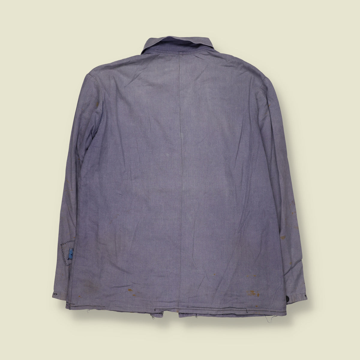 1980s | Three-Pocket Cotton Chore Work Jacket | Faded Blue - XS