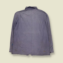 1980s | Three-Pocket Cotton Chore Work Jacket | Faded Blue - XS