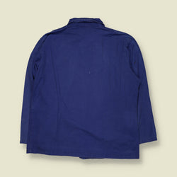 1980s | Three-Pocket Cotton Chore Work Jacket | Blue - L