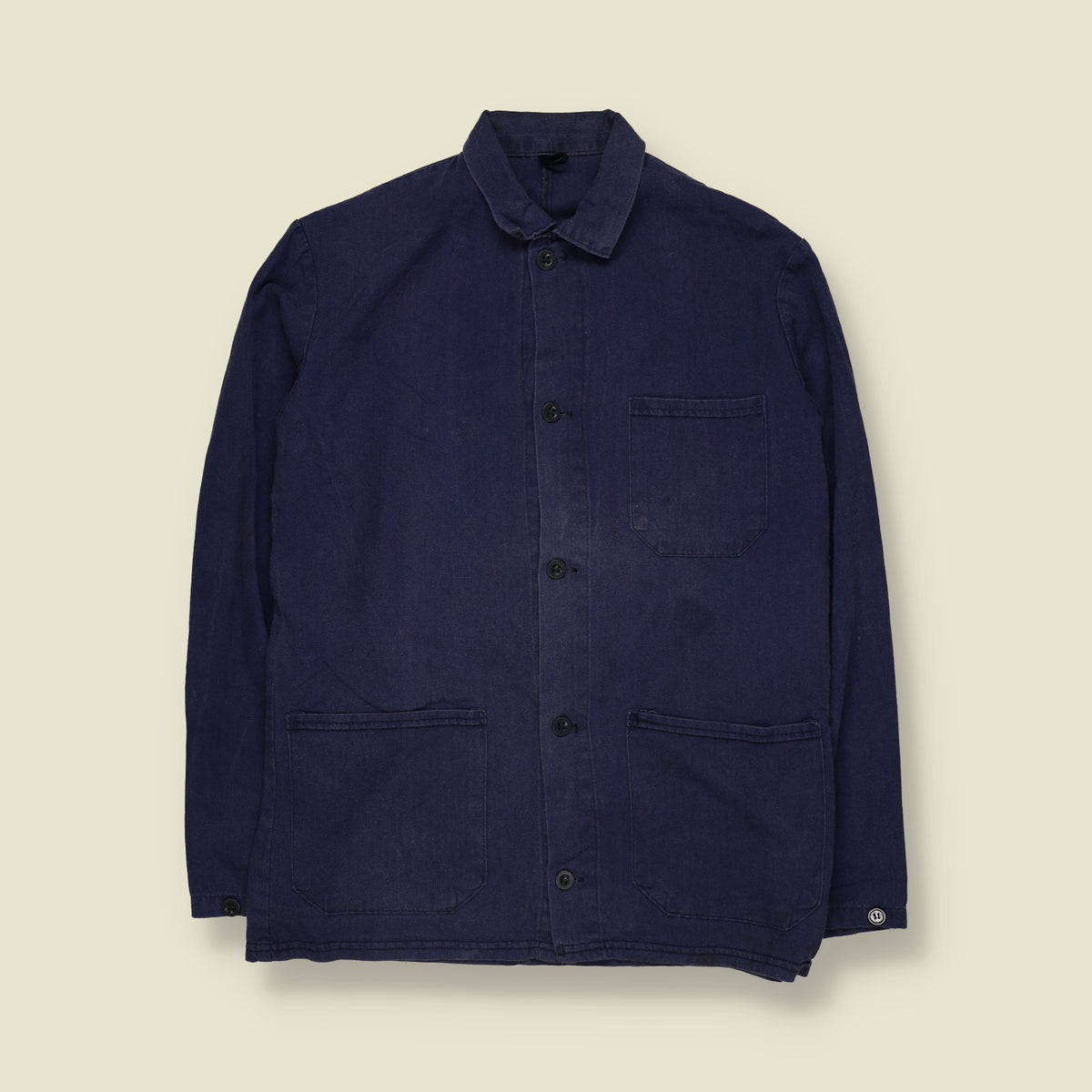 1980s | Three-Pocket Chore Work Jacket | Navy Blue - XS