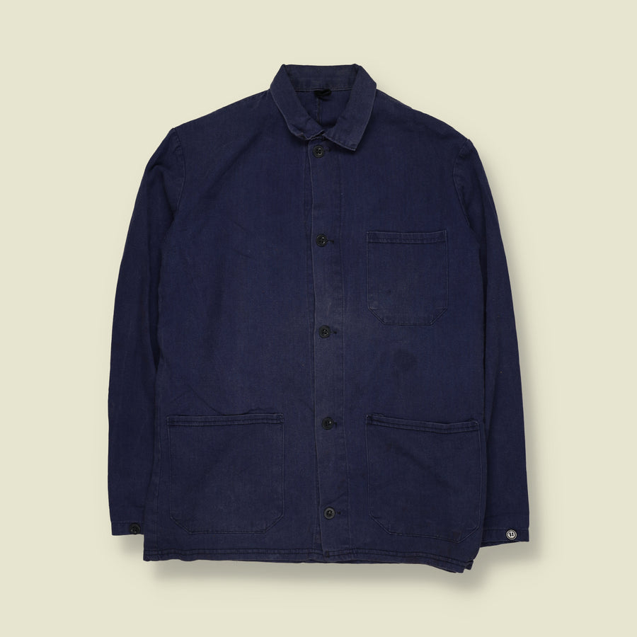 1980s | Three-Pocket Chore Work Jacket | Navy Blue - XS