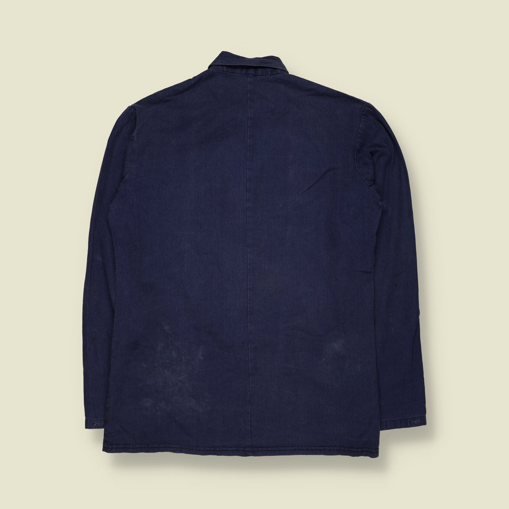 1980s | Three-Pocket Chore Work Jacket | Navy Blue - XS