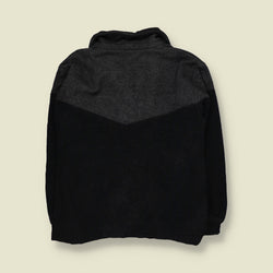 1990s | Salkanto | Alpaca Wool Bomber Jacket with Aztec Pattern Trim | Black & Grey - XXL