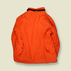1970s | Reversible Buffalo Plaid Check Snap-Front Work Jacket | Red, Black & Orange - L