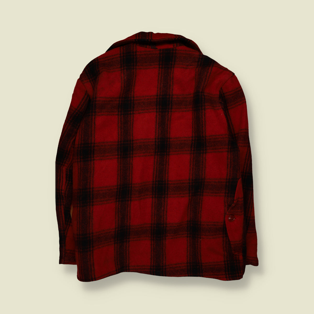 1960s | Western Field | Lined Plaid Mackinaw Coat | Red & Black - XL