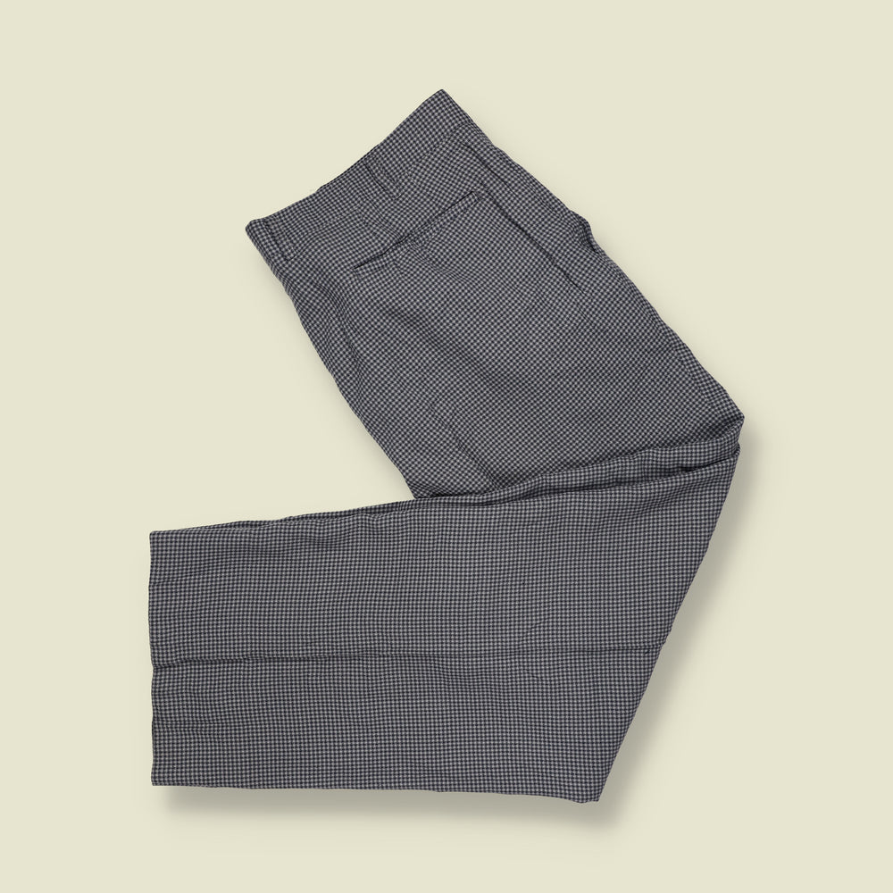 1980s | Bay Hill Classic | Pleated Micro Check Tailored Trousers | Grey & Black - w34