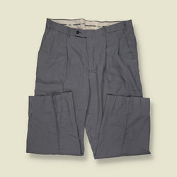 1980s | Bay Hill Classic | Pleated Micro Check Tailored Trousers | Grey & Black - w34
