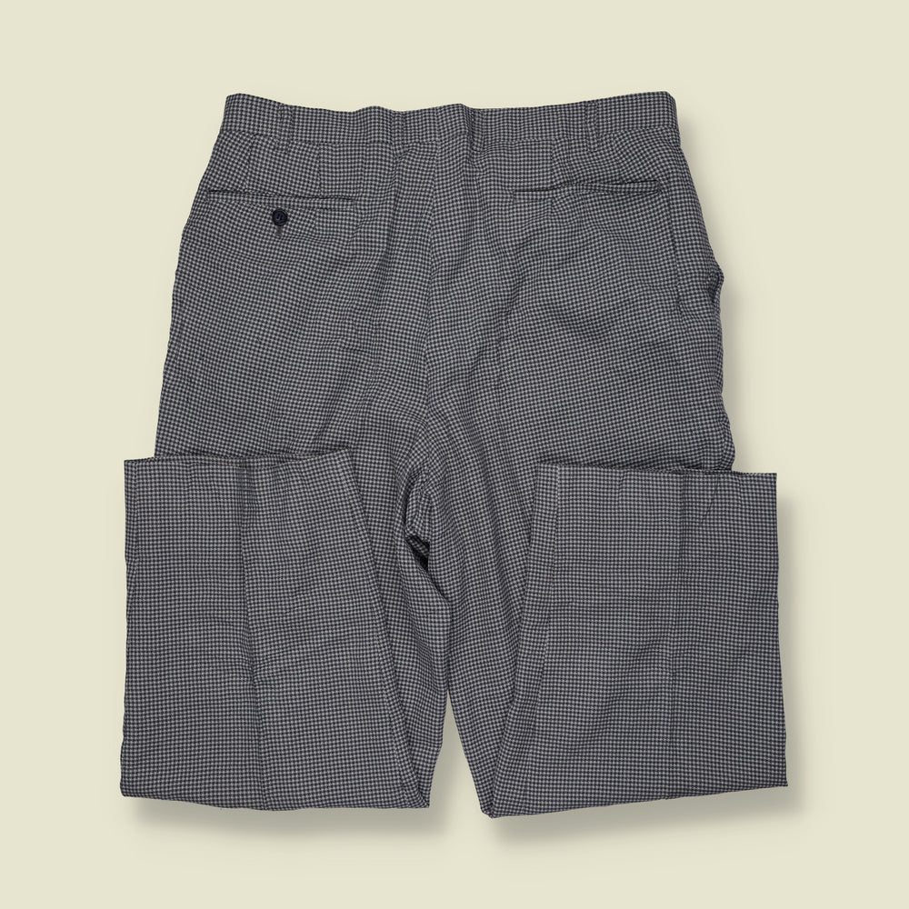 1980s | Bay Hill Classic | Pleated Micro Check Tailored Trousers | Grey & Black - w34