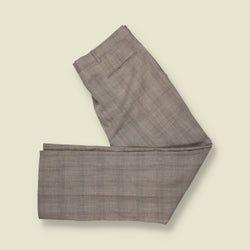 1970s | Subtle Check Straight Leg Tailored Trousers | Grey - w34