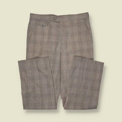 1970s | Subtle Check Straight Leg Tailored Trousers | Grey - w34