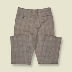 1970s | Subtle Check Straight Leg Tailored Trousers | Grey - w34