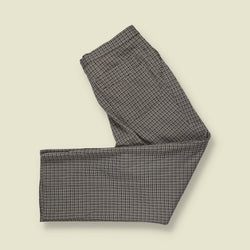 1970s | Geometric Pattern Straight Leg Tailored Trousers | Black & Cream - w32