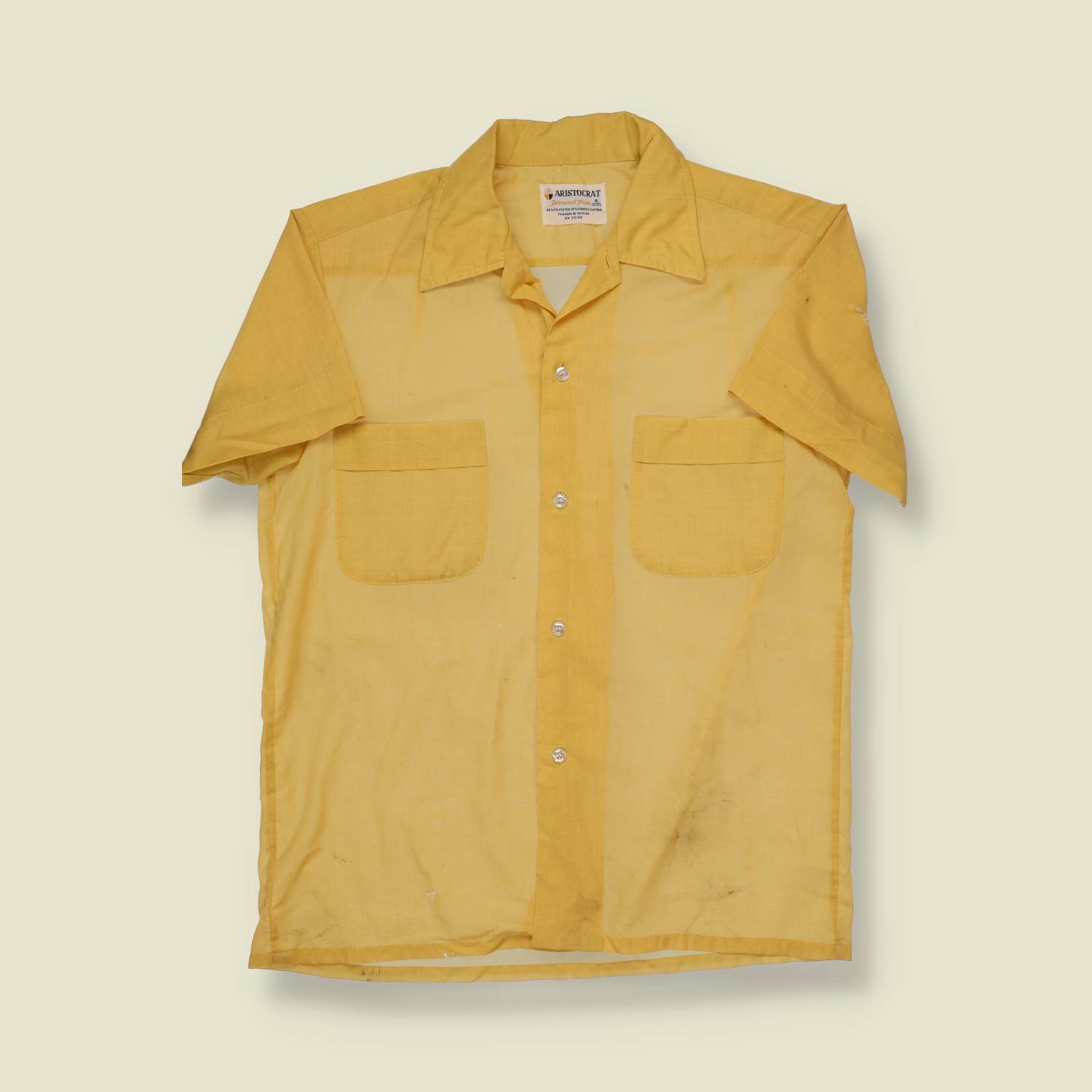 1950s–60s Aristocrat Short Sleeve Leisure Shirt – Yellow -  S