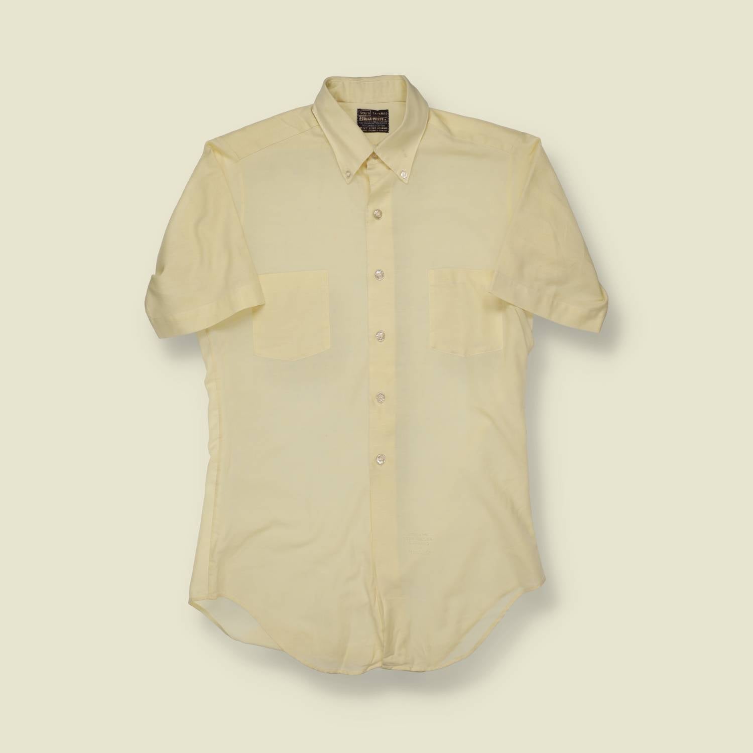 1960s Sears Short Sleeve Shirt – Pale Yellow -S