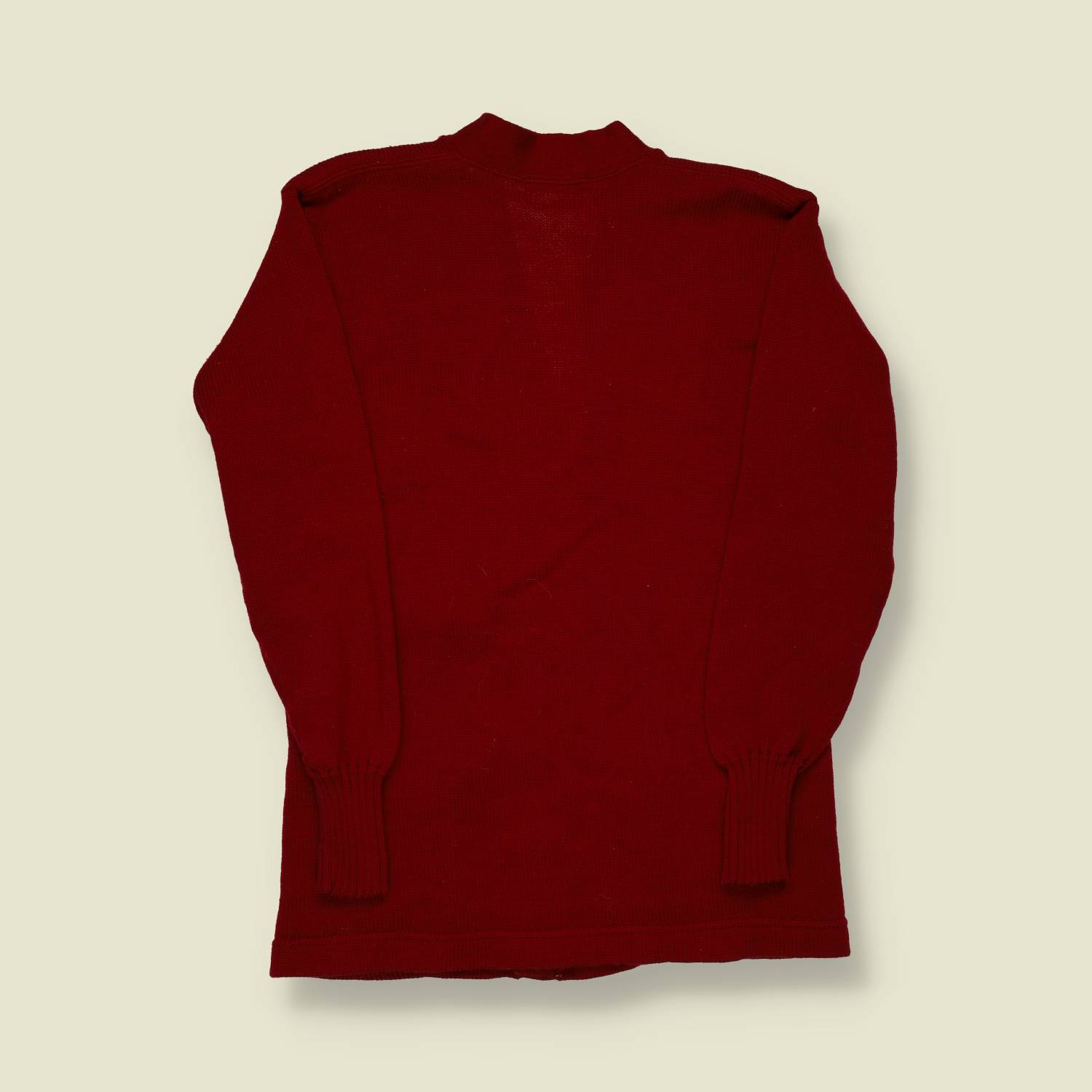 1950s Todd & Moore Varsity Cardigan – Red Wool with Black “C” Patch - S