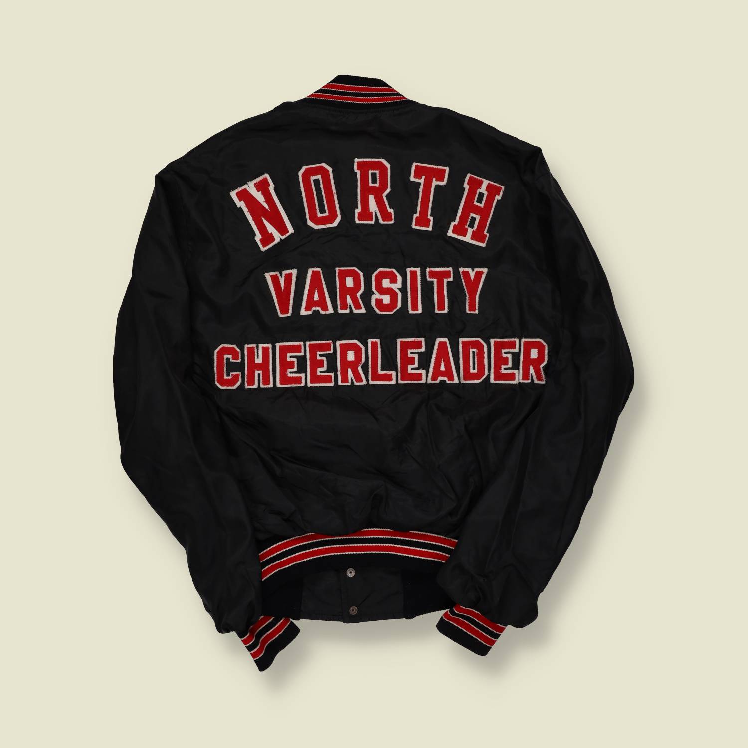 1960s–70s Howe Nylon Varsity Bomber – North Varsity Cheerleader - L