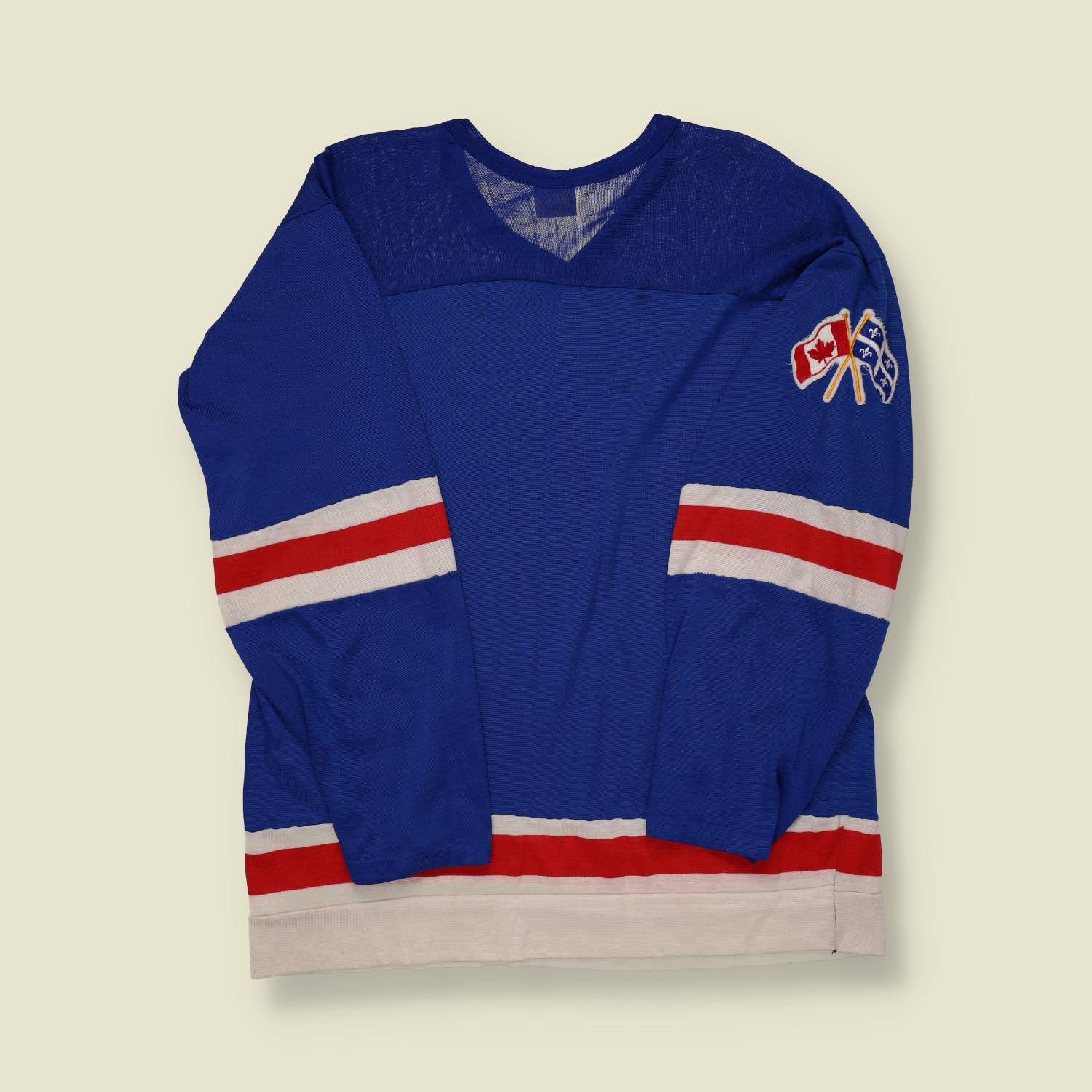 1970s Bob McCarthy Hockey Jersey – Canada/Quebec Flag Patch - M/L
