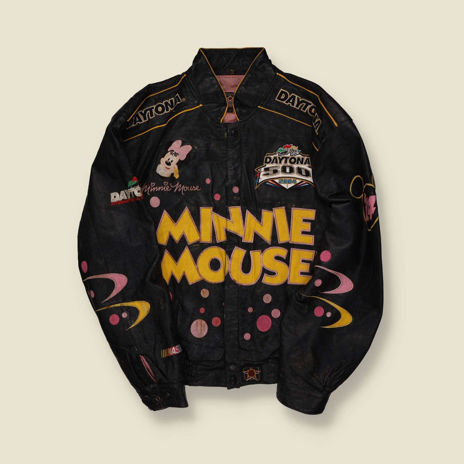 2004 NASCAR Daytona 500 Minnie Mouse Leather Racing Jacket - S