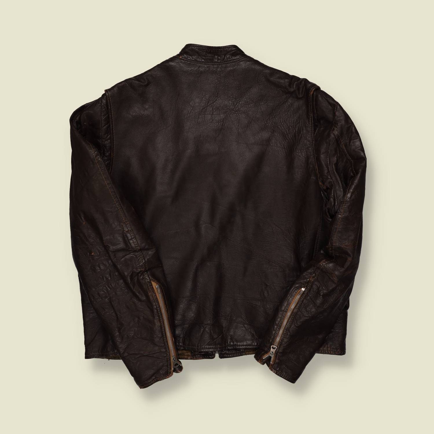 1960s Brown Leather Café Racer Jacket - M/L