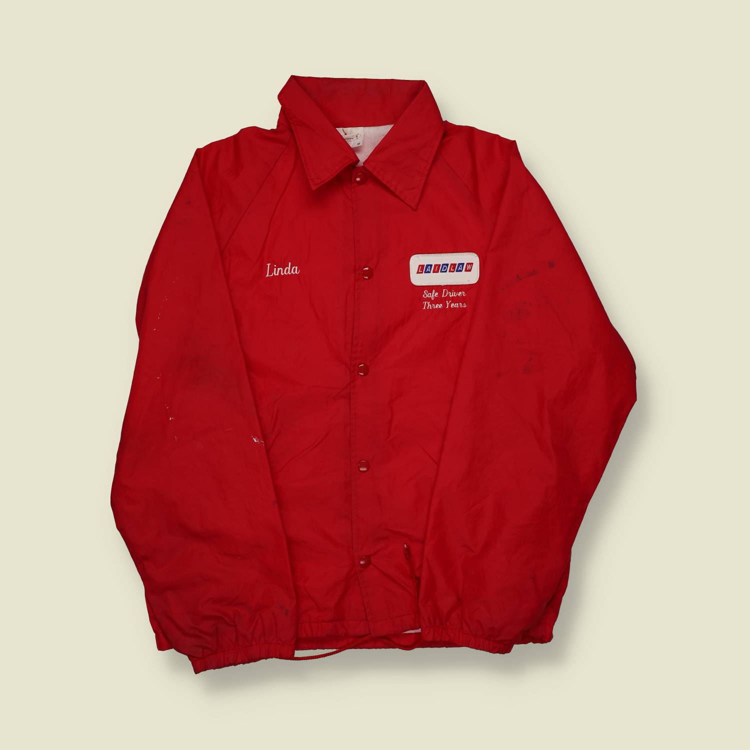 1980s Airflow Safe Driver Award Coach Jacket – Red - M