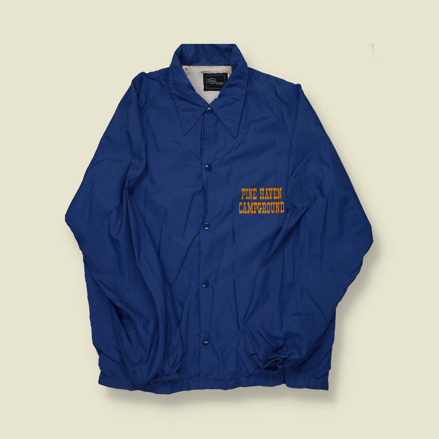 1970s Pine Haven Campground Coach Jacket – Blue/Yellow - M