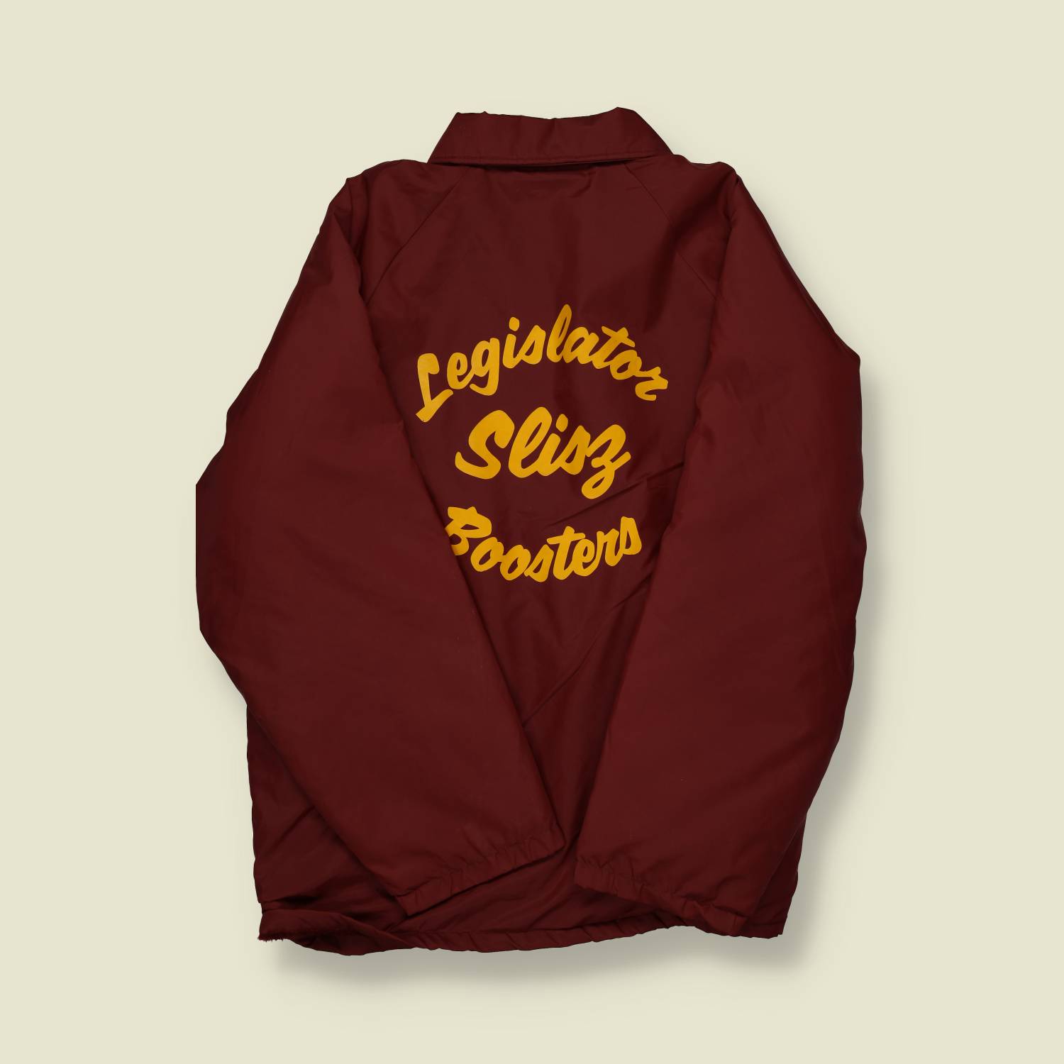 1980s Hartwell Legislator Slisz Boosters Coach Jacket – Maroon/Yellow - XL