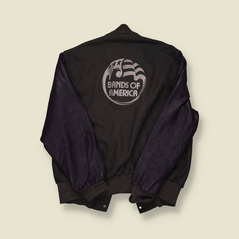 1980s Holloway Wool & Leather Varsity Jacket – Bands of America - L