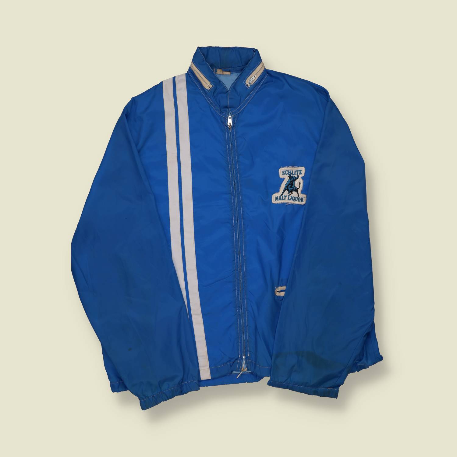 1970s Schlitz Malt Liquor Promo Jacket – Blue with Patch - L