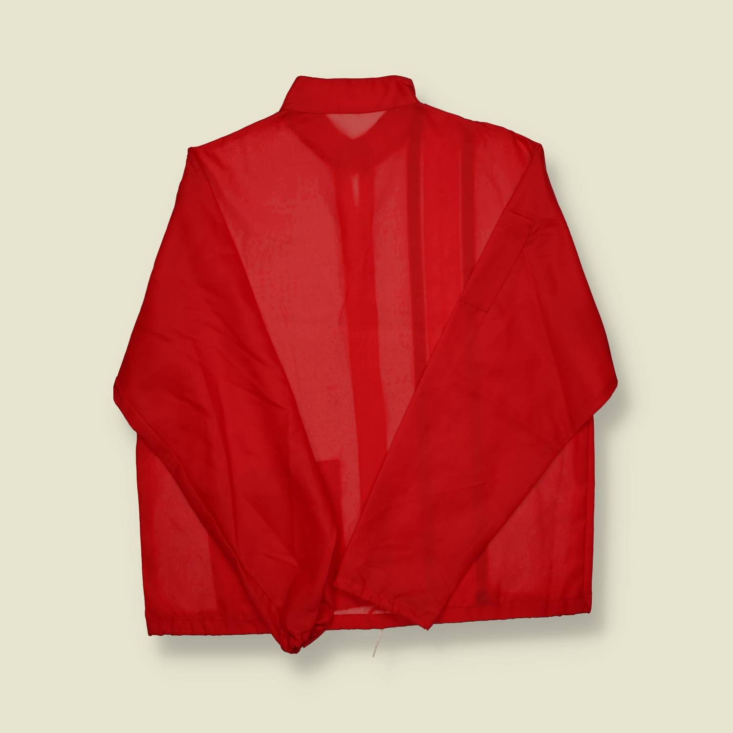 1970s Racing-Style Nylon Jacket – Red with Stripes - M