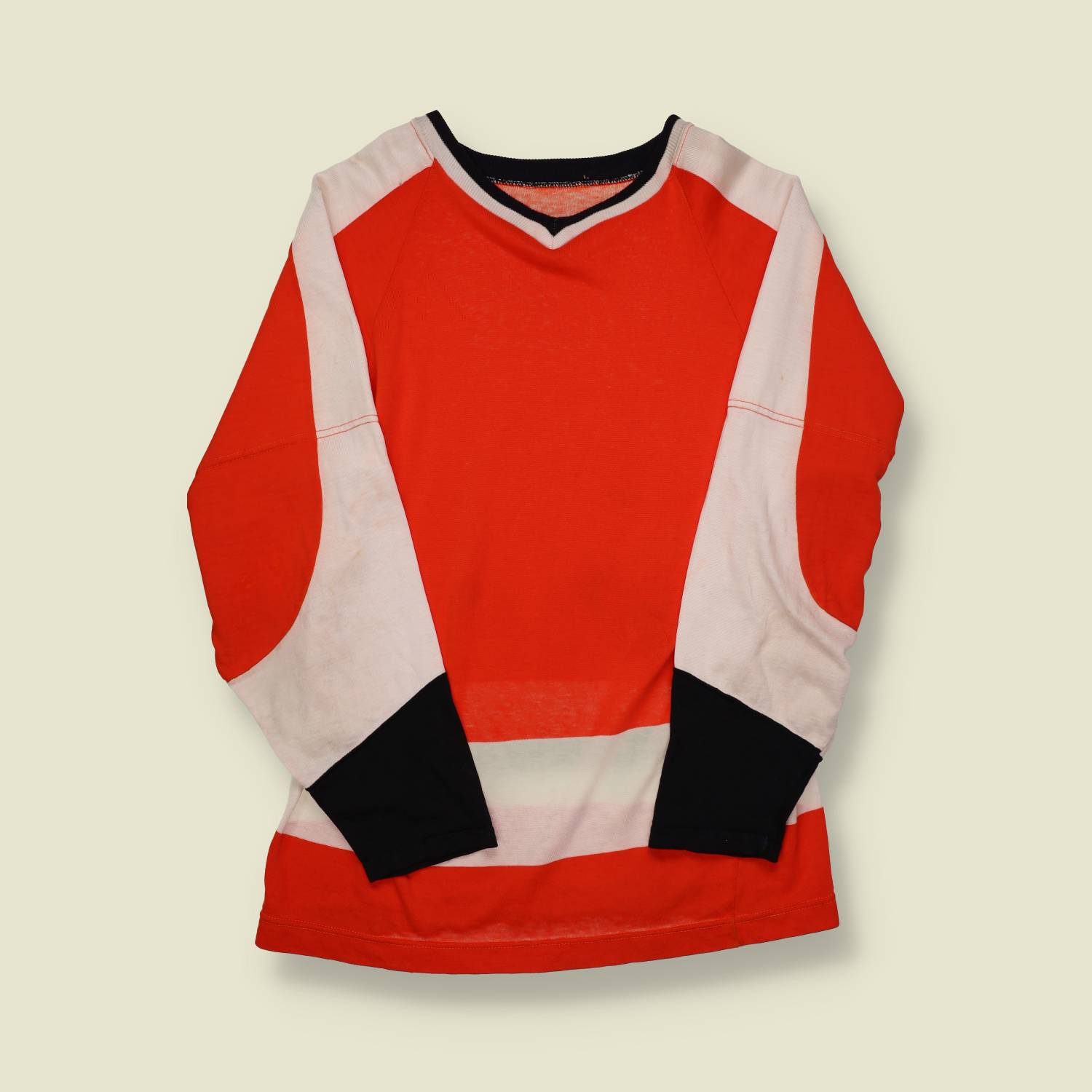 1970s Hockey Jersey – Red, White & Black Panelled - M