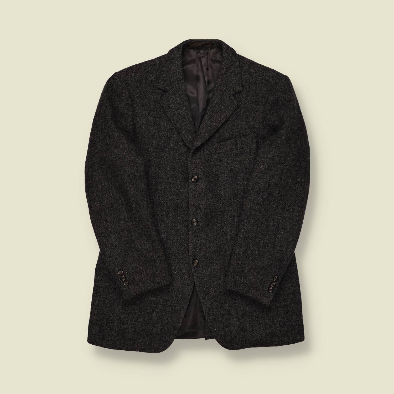 1970s Harris Tweed Blazer – Charcoal Wool - XS