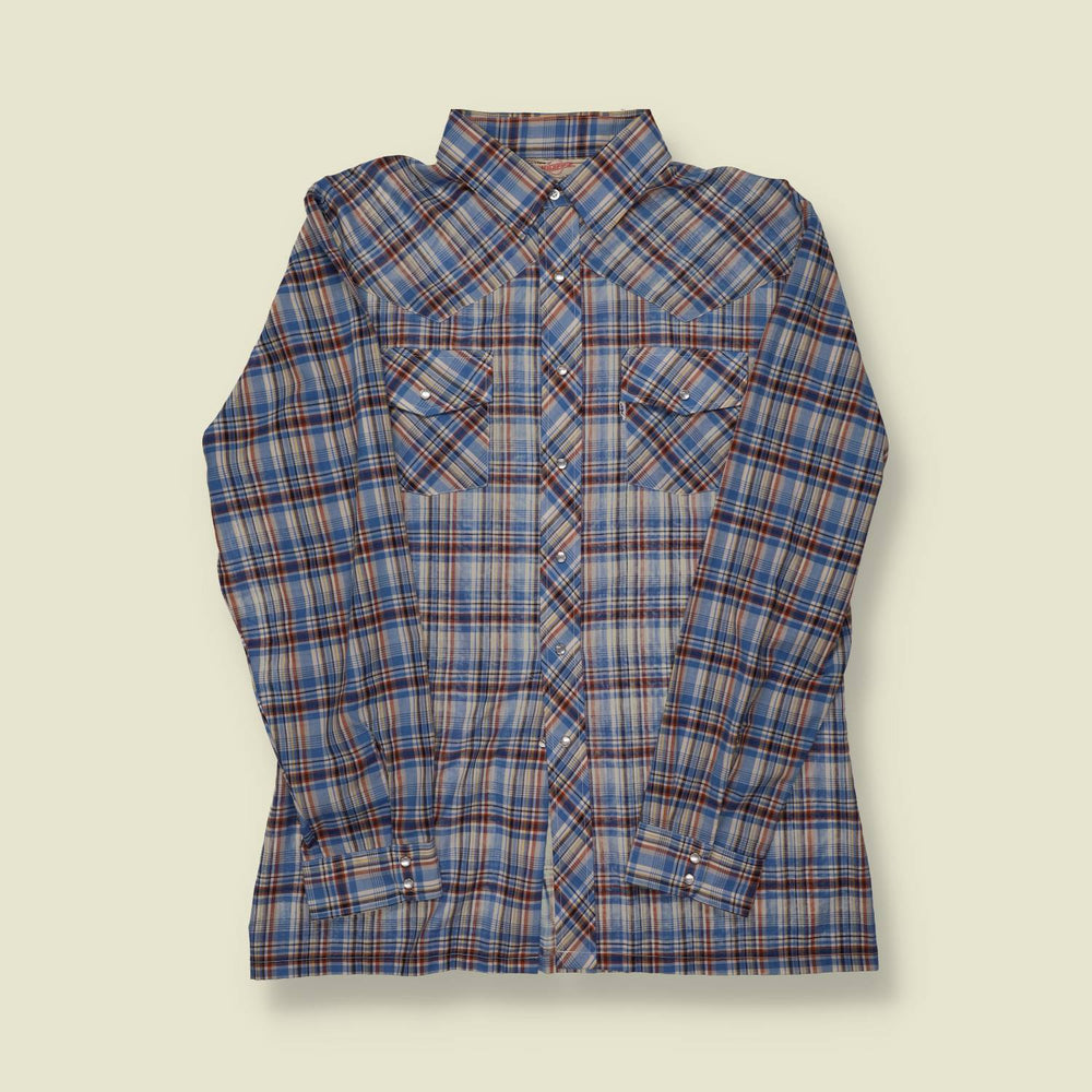 1979 Levi’s Wildfire Western Shirt – Blue Plaid - S/M
