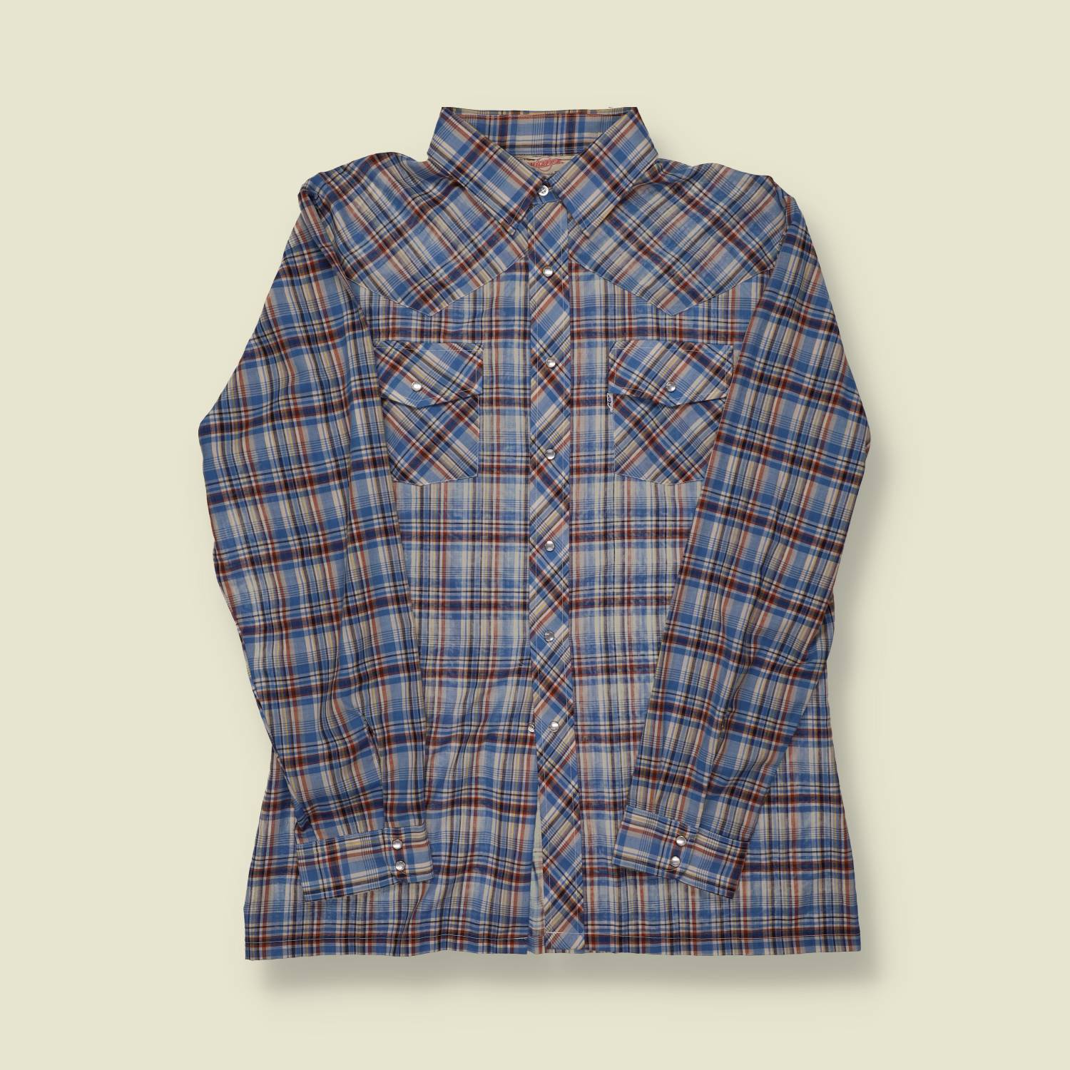 1979 Levi’s Wildfire Western Shirt – Blue Plaid - S/M