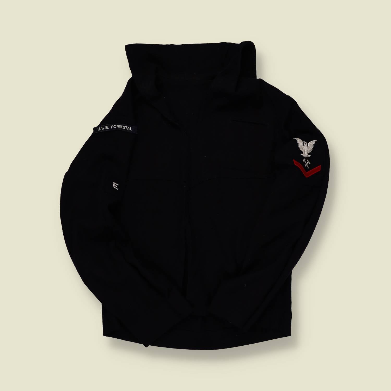 1970s | U.S. Navy | USS Forrestal Sailor Jumper – Wool Dress Blues- S